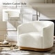 preview thumbnail 7 of 30, Gema Modern 360°Swivel Chenille Ergonomic U-shape Armchair with Solid Wood Legs Set of 2 by HULALA HOME