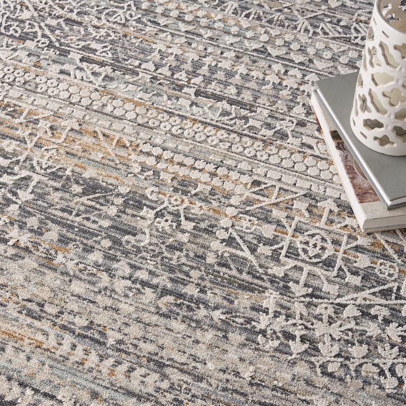 Nourison Nyle Indoor only Grey Geometric Area Rug