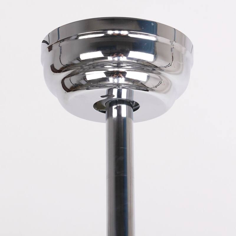 Modern Chrome 46-inch LED Crystal Chandelier Ceiling Fan with Remote Control, Retractable Blades, 3000K/4000K - 46" W x 12.5" H