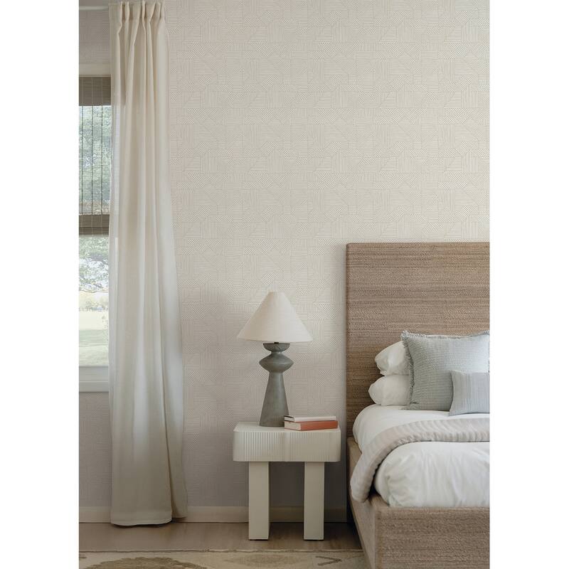 A-Street Prints Crescendo Silver Block Geometric Wallpaper