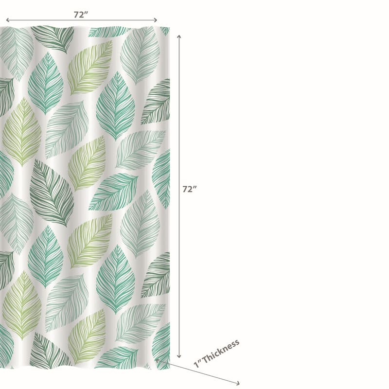 IH Casa Decor Peva Shower Curtain With 12 Polyresin Hooks Leaflet - Grey