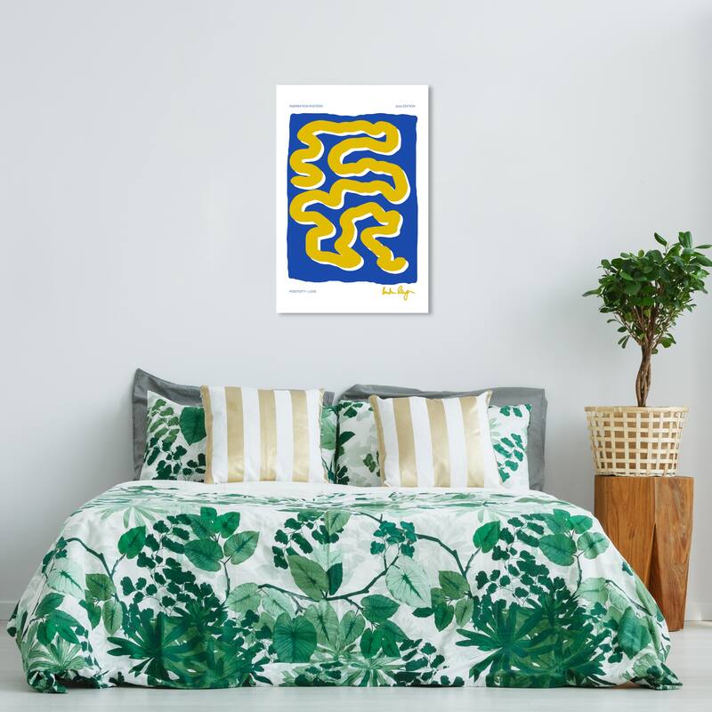 Wynwood Studio Canvas Abstract Yes i do Yellow and Mustard Modern & Contemporary Wall Art Canvas Print - 24 x 36