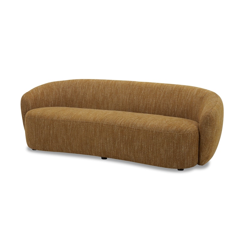 Divani Casa Norris Modern Mustard Fabric Sofa - Brown