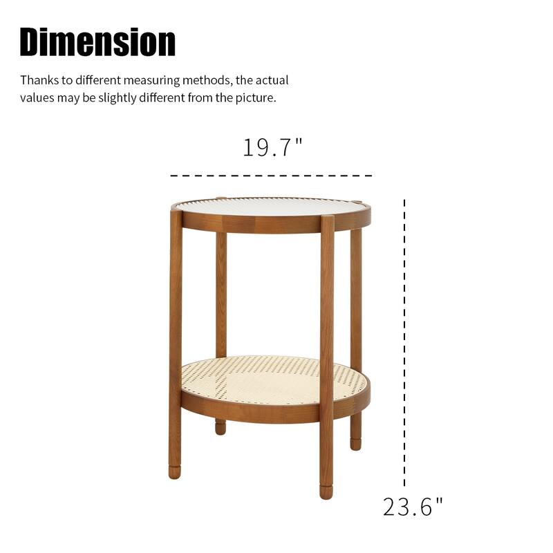 Modern Farmhouse Living Room Coffee Table,Stylish and Elegant Nesting Round Wooden Table,Side End table for Living Room