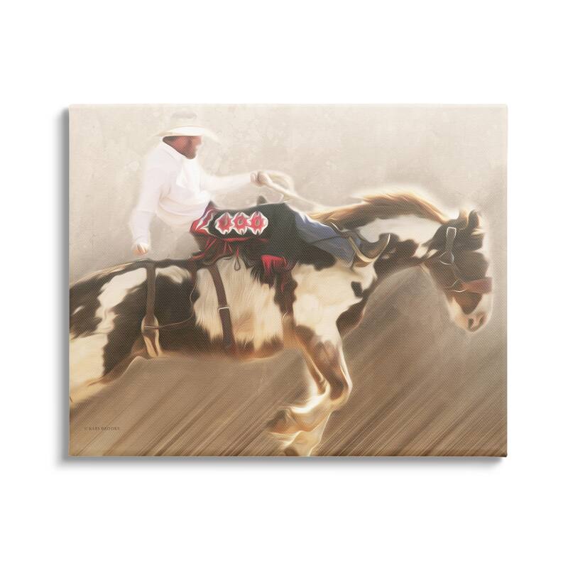 Stupell Cowboy Riding Horse Canvas Wall Art Design by Kari Brooks - 40 x 30