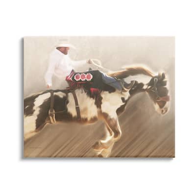 Stupell Cowboy Riding Horse Canvas Wall Art Design by Kari Brooks