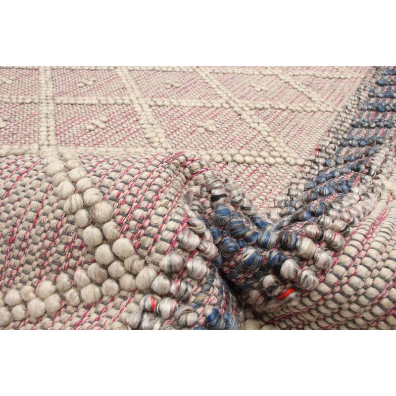 ECARPETGALLERY Braid weave Sienna Pink Wool Rug - 6'2 x 9'0