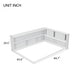 preview thumbnail 14 of 19, Full Floor Bed with L-shaped Bookcases, sliding doors, without slats for Small Space, Living Room, Apartment