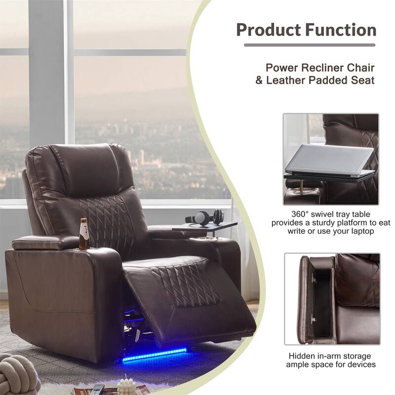 Merax PU Leather Power Motion Recliner with USB Charge Port