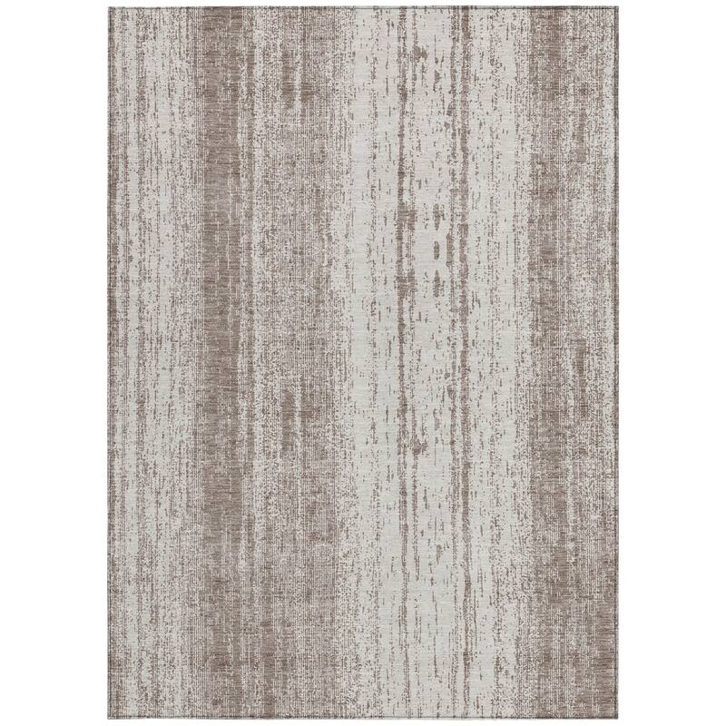 HomeRoots Striped Transitional Rectangle Outdoor Rug