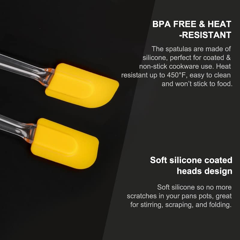 2pcs Flexible Silicone Spatula Heat Resistant Non Stick Cooking - 9.6" x 1.9"(L*W)