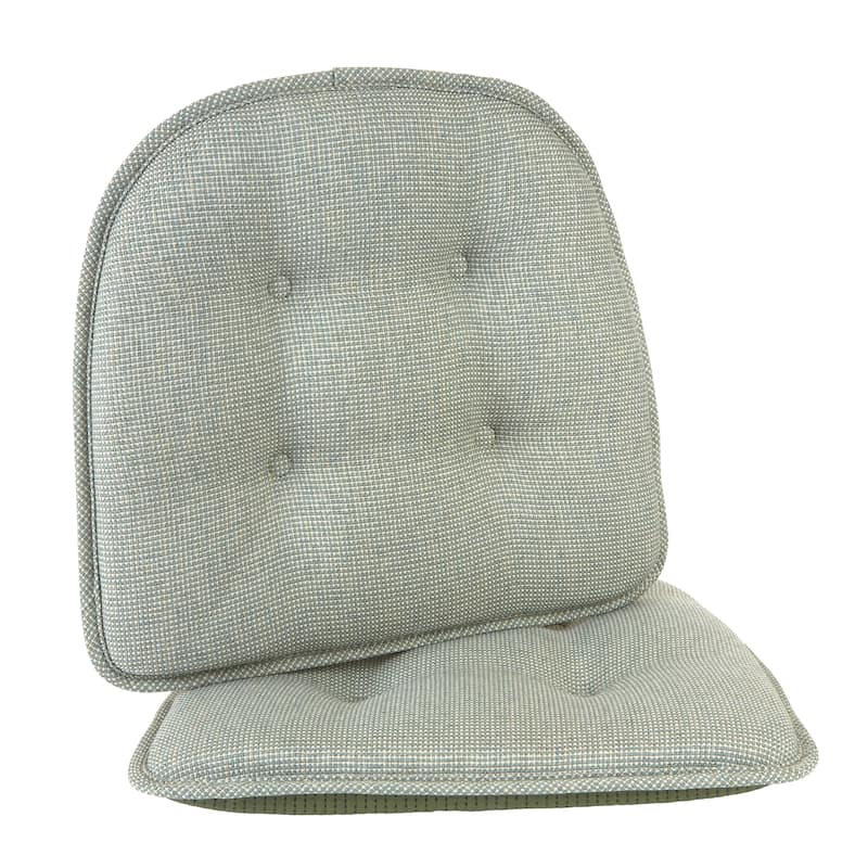 Klear Vu Non-Slip 15" x 16" Omega Tufted Dining Chair Cushion Set - Spa - Set of 2