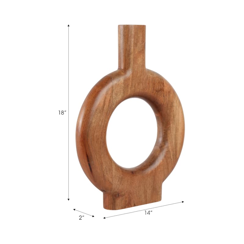 Wood Flower Vase Decorative Sculptural Tall Profile for Any Space