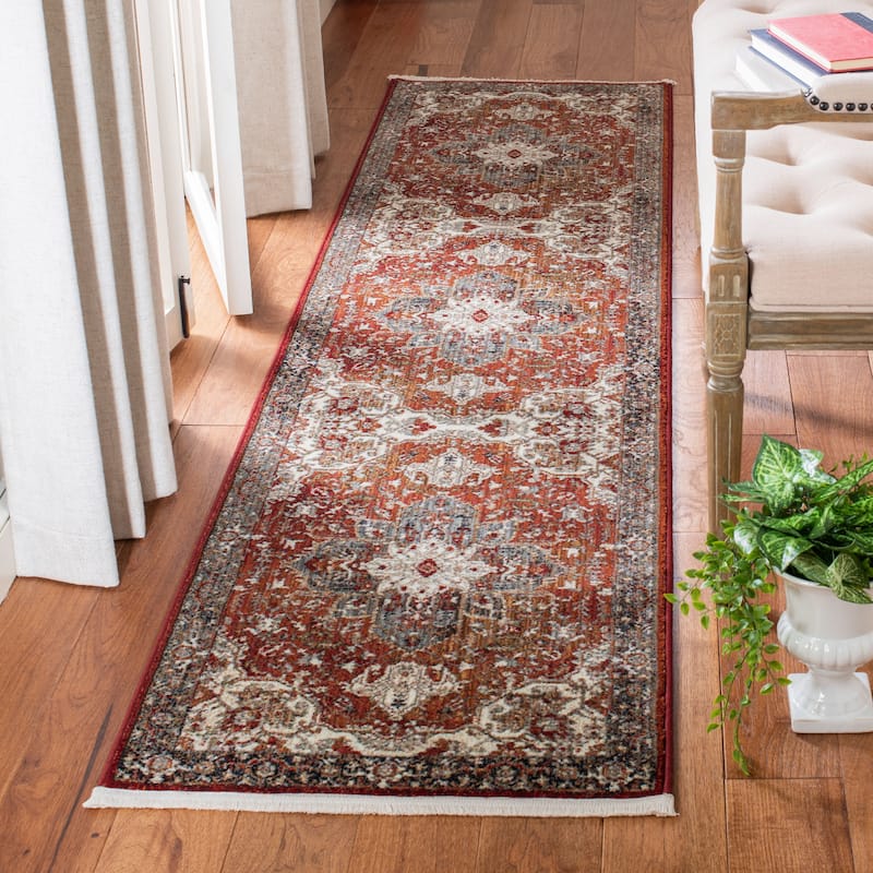 SAFAVIEH Herat Leisa Traditional Rug - 5'3" x 7'7" - 2' x 8' Runner - Red/Ivory
