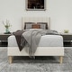 preview thumbnail 83 of 91, Caxkun Upholstered Platform Bed Frame with Wingback headboard
