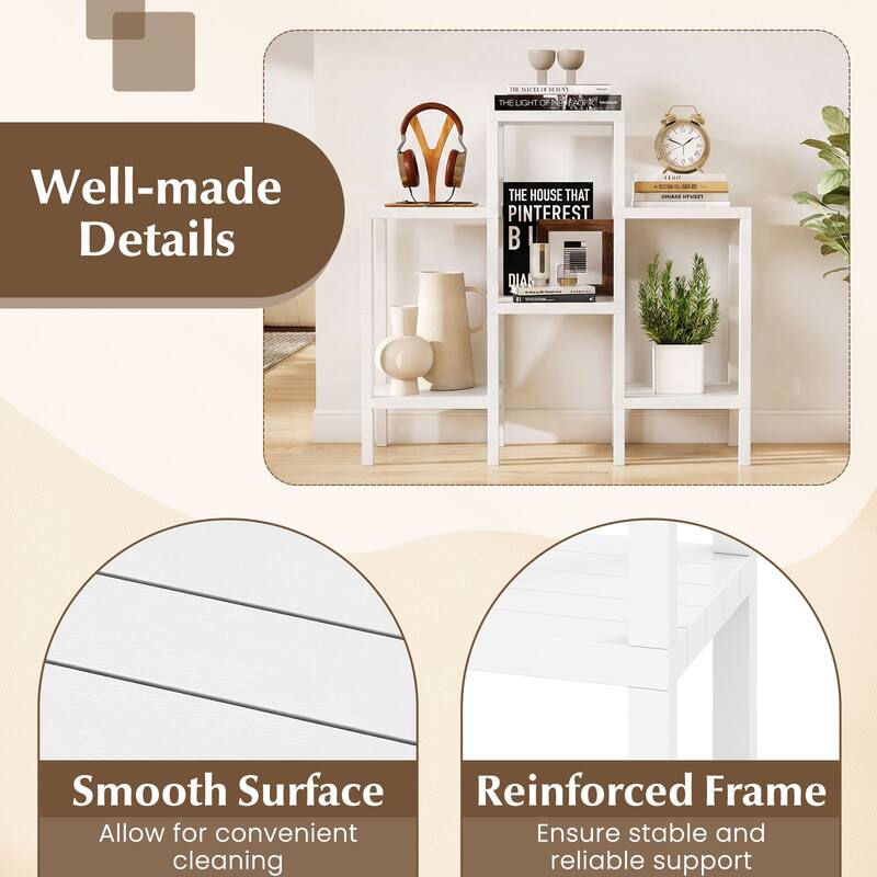 Gymax 6-Tier Plastic Modular Storage Shelves Open Display Utility