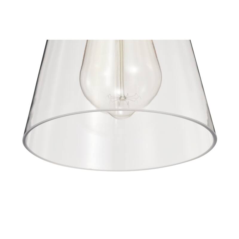 Briarwood 5.9 in. 1-Light Pendant with Clear Cone Glass Shade