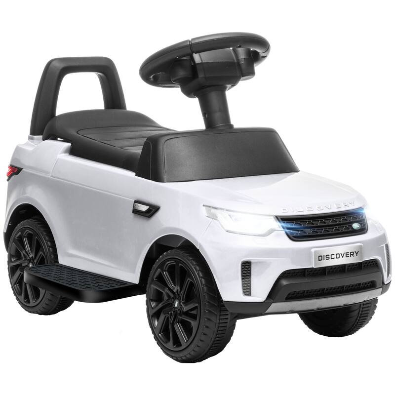 Land Rover Licensed 6V Ride on Push Car for Kids, 2 in 1 Sliding Car with Headlights, Music, Horn for 18-60 Months - White