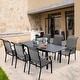 preview thumbnail 20 of 36, Patio Dining Set 9/7 Pieces Outdoor Metal Furniture Set, 8/6 C Spring Motion Chairs and 1 Expandable Table 7-Piece fixed chair(without umbrella hole)