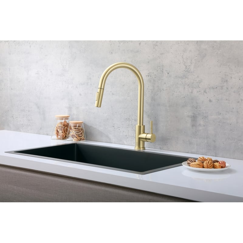 Indigo Home Single Handle Pull Down Sprayer Kitchen Faucet with touch sensor
