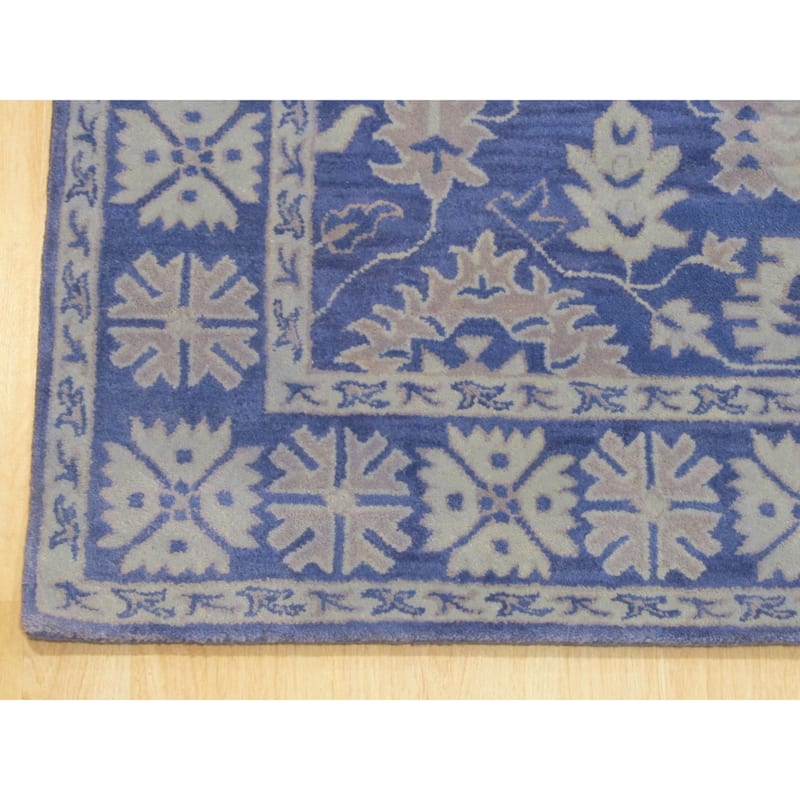 Hand-tufted Wool Blue Traditional Oriental Overdyed Rug - 4' x 6'