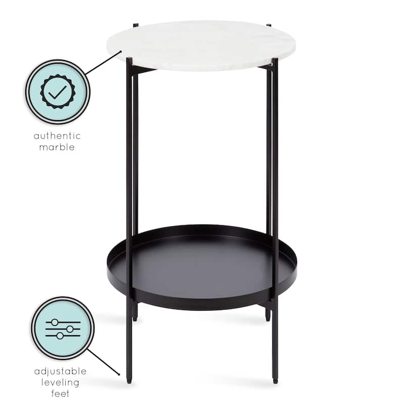 Kate and Laurel Lavish Marble Side Table