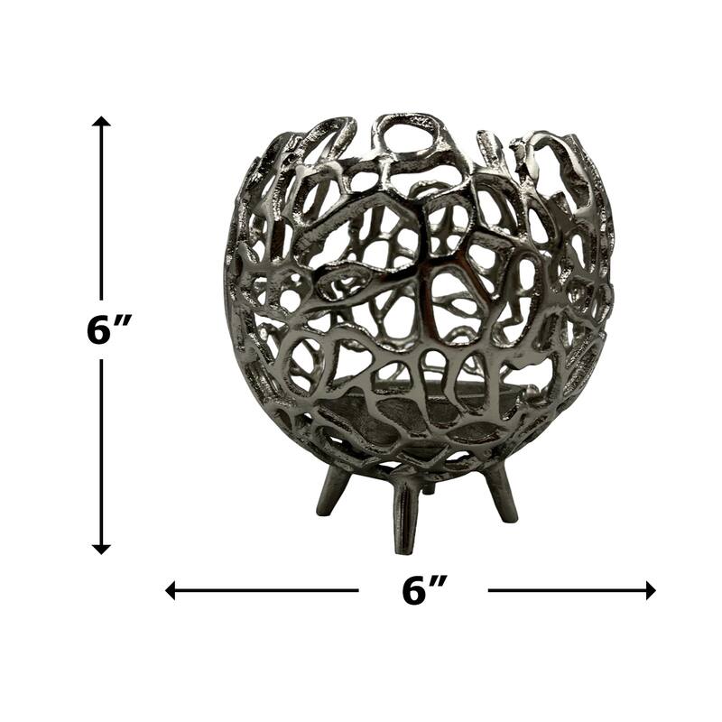 Decorative Handmade Aluminum Round Votive Candle holder Set of 2