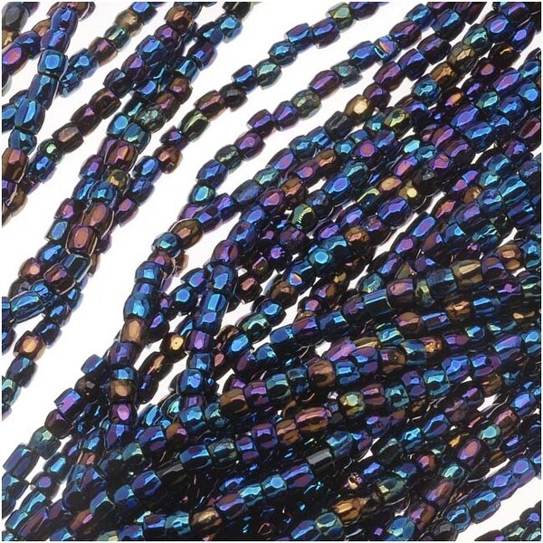 Czech Tri-Cut Seed Beads 10/0 'Navy Blue Iris' (1 Strand/360 Beads)