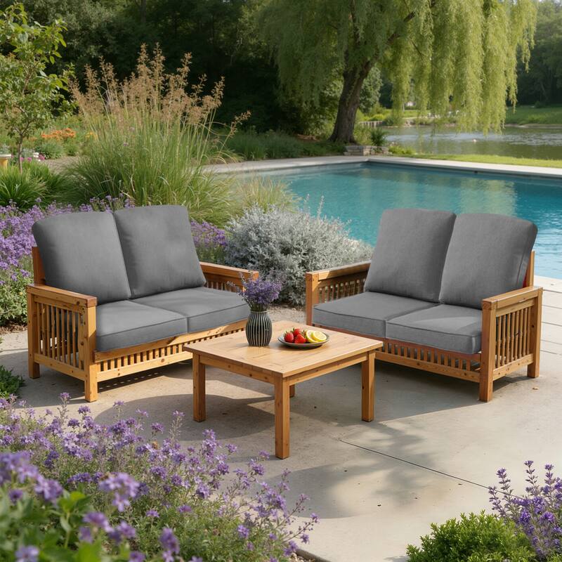 Pellebant 22 x 21 x 3.5 in Patio Deep Seat Chair Outdoor Cushion Set
