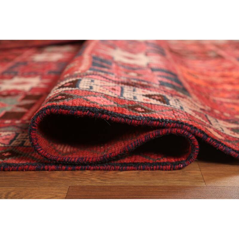 Hand Knotted Oriental 100% Wool Carpet Traditional All-Over Red Shiraz Area Rug - 9' 3'' X 5' 3''