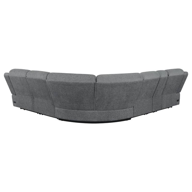Diko 6pc Modular Sectional Sofa, Dark Gray Chenille, Power Reclining