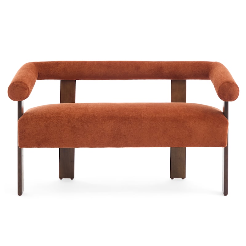 Christopher Knight Home - Loft Round armrest loveseat Rubber Wood