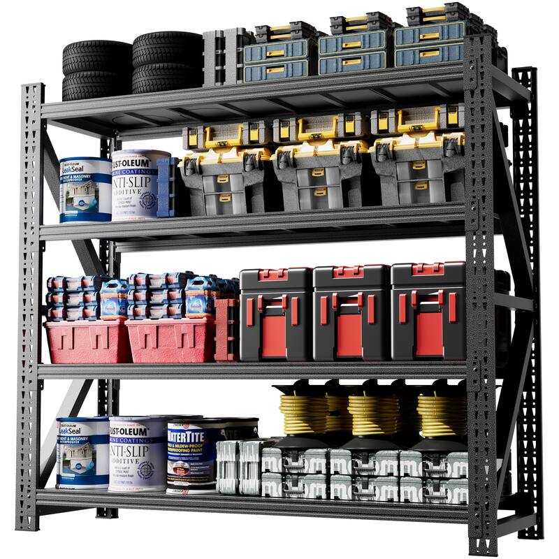 Heavy Duty Garage Shelving 4000LBS, Extra Wide Metal Adjustable Shelves, 69"H Industrial Storage Unit for Warehouse