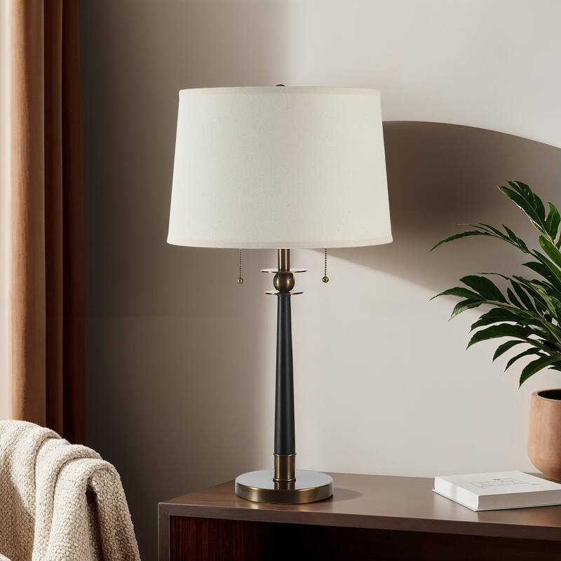 Powder Coated Table Lamp with Tapered Shade - 29" - Matte Black