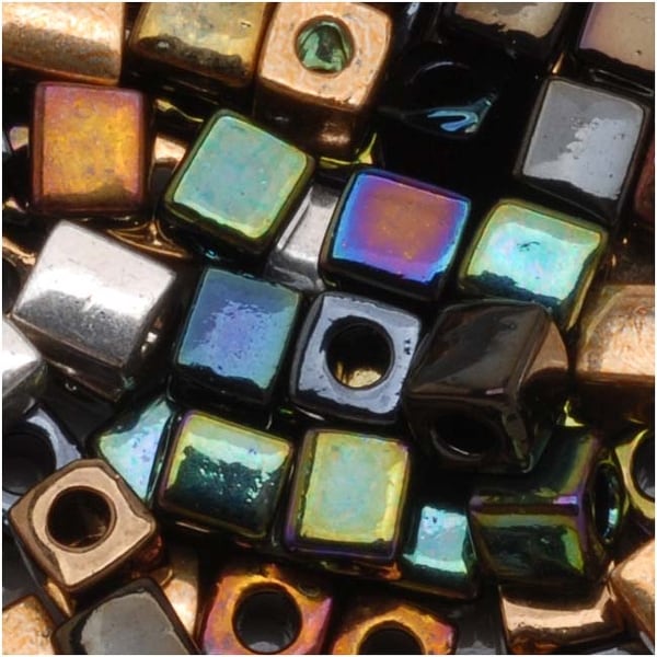 Miyuki 4mm Glass Cube Bead Mix 'Heavy Metal' 10 Grams. Opens flyout.
