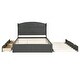 preview thumbnail 9 of 12, Queen Size Platform Bed with Twin Trundle and 2 Drawers,Traditional Style