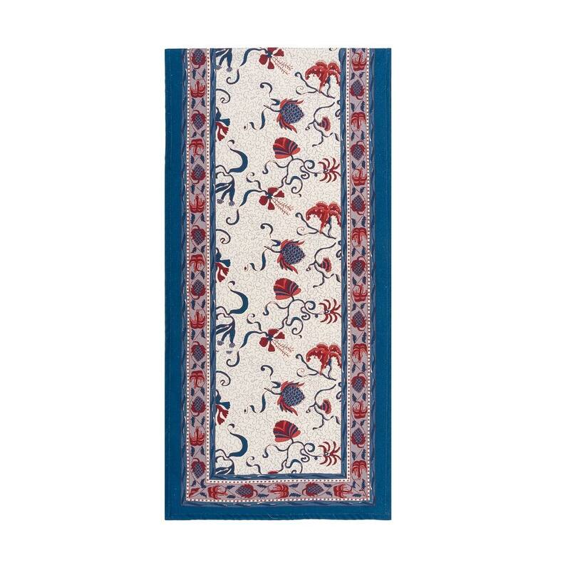 Couleur Nature Fleurs des Indes Multicolored Cotton Table Runner