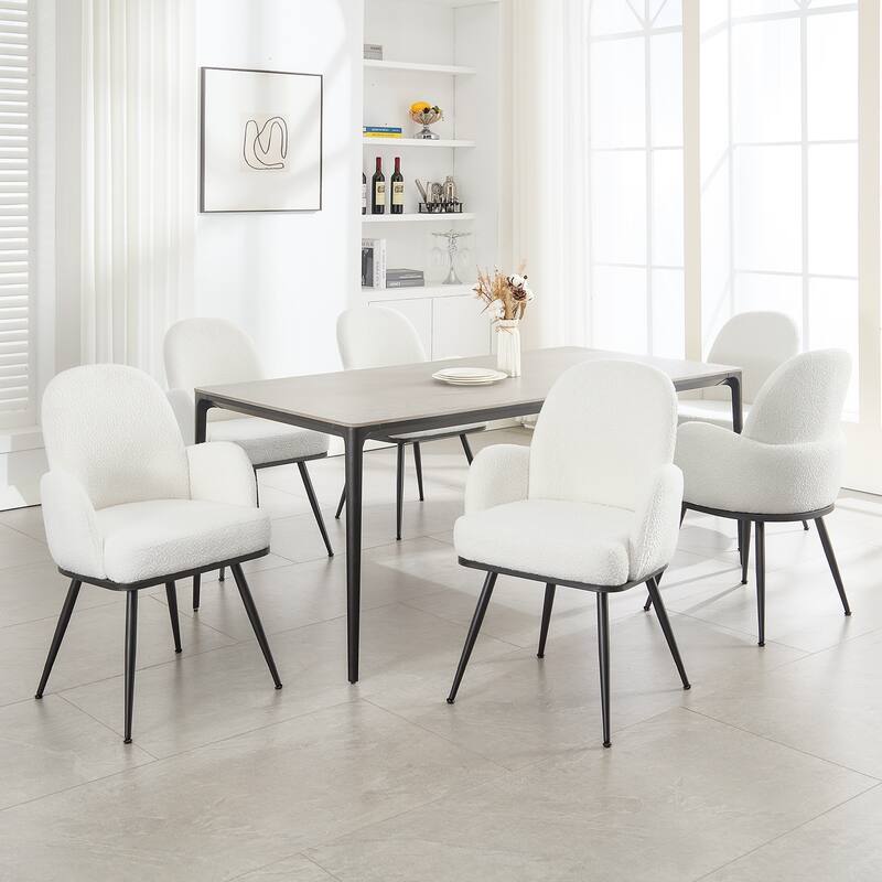 Fabric Upholstered Dining Chairs Set of 2/4 with Arms - 34.8"H x 23.2"W x 22.8"D