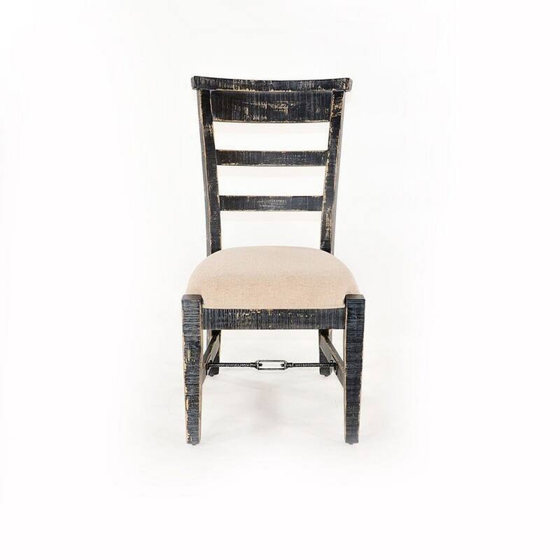 Black/White Fabric Upholstered Wood Frame Dining Chair, Set of 2, Sturdy Dining Chair for Dining Rooms - 19.5