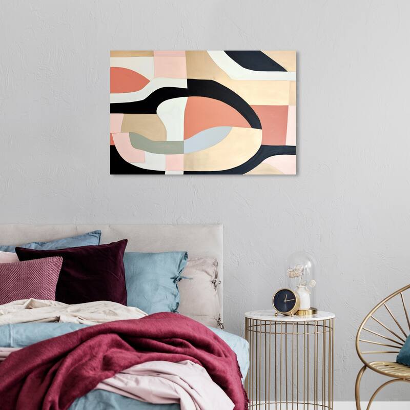 Wynwood Studio Canvas Abstract Commedia Dell Arte Colors Gold and Metallic Gold Modern & Contemporary Wall Art Canvas Print - 36 x 24