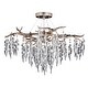 preview thumbnail 1 of 5, Rainier 24-in W Crystal Silver Waterfall Semi Flush Mount Ceiling Light - 24-in W x 13-in H x 24-in D