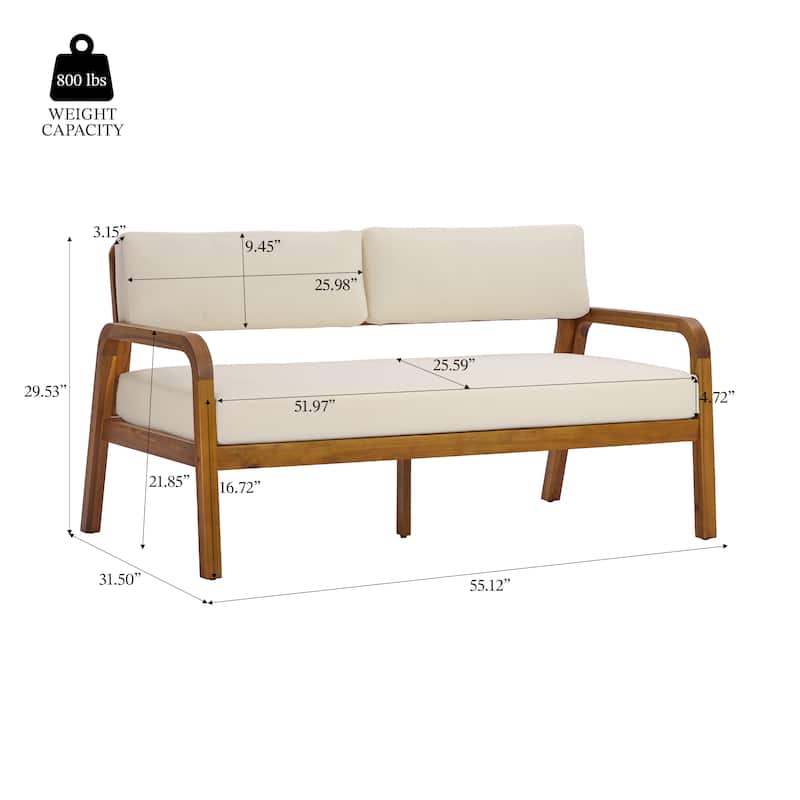 Christopher Knight Home - Solid Acacia Wood Outdoor Patio Loveseat & Coffee Table Set