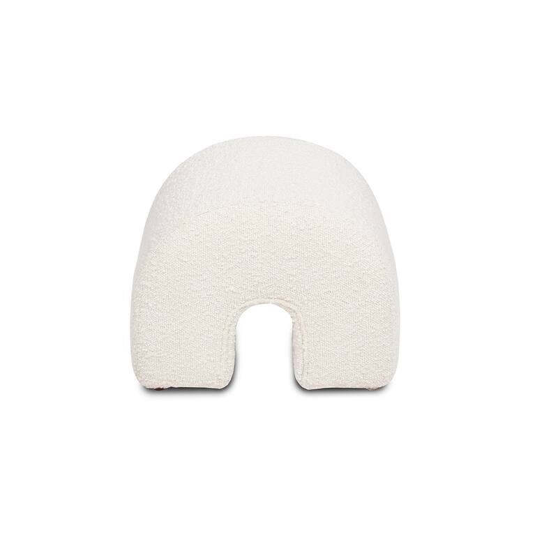 16" Arched Upholstered Footstool Ottoman, Unique Arched Rainbow-Shaped, Boucle