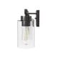 preview thumbnail 19 of 36, Hunter Hartland Bathroom Vanity Wall Light, Damp Rated - Transitional, Rustic, Contemporary - Clear Seeded Glass
