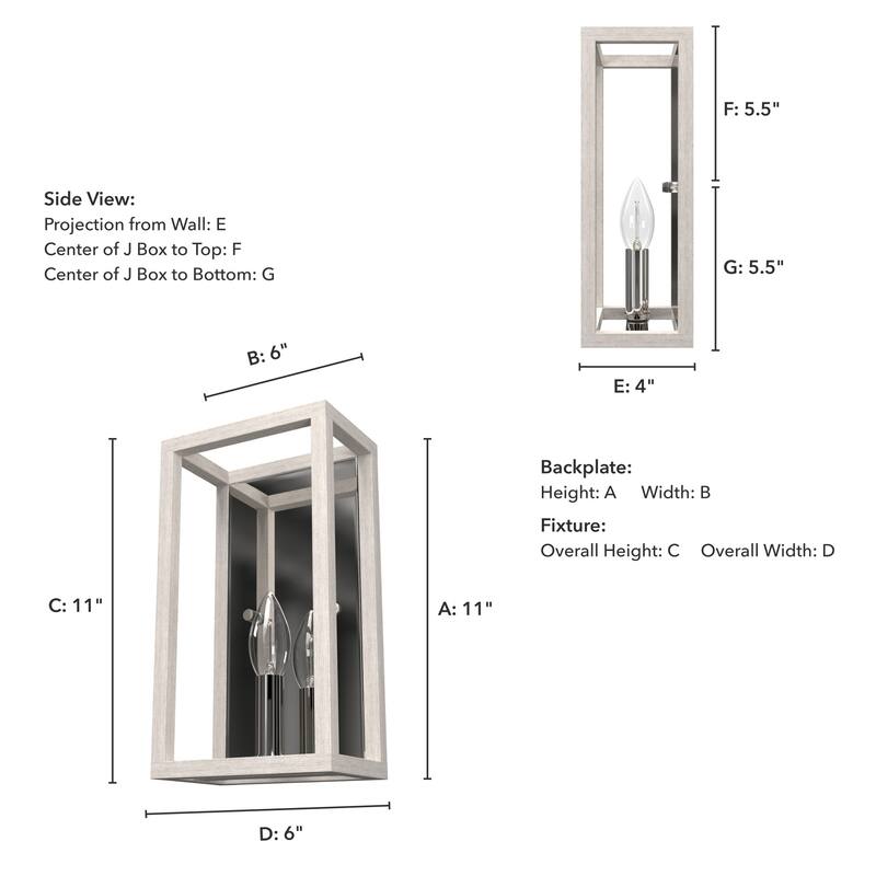 Hunter Squire Manor 1-Light Wall Sconce - Hallway, Bathroom, Bedroom - Modern Farmhouse, Transitional - Damp Rated!