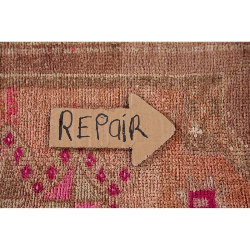 Hand Knotted Oriental 100% Wool Carpet Transitional Tribal Peach Anatolian Area Rug - 2' 6'' X 1' 6''