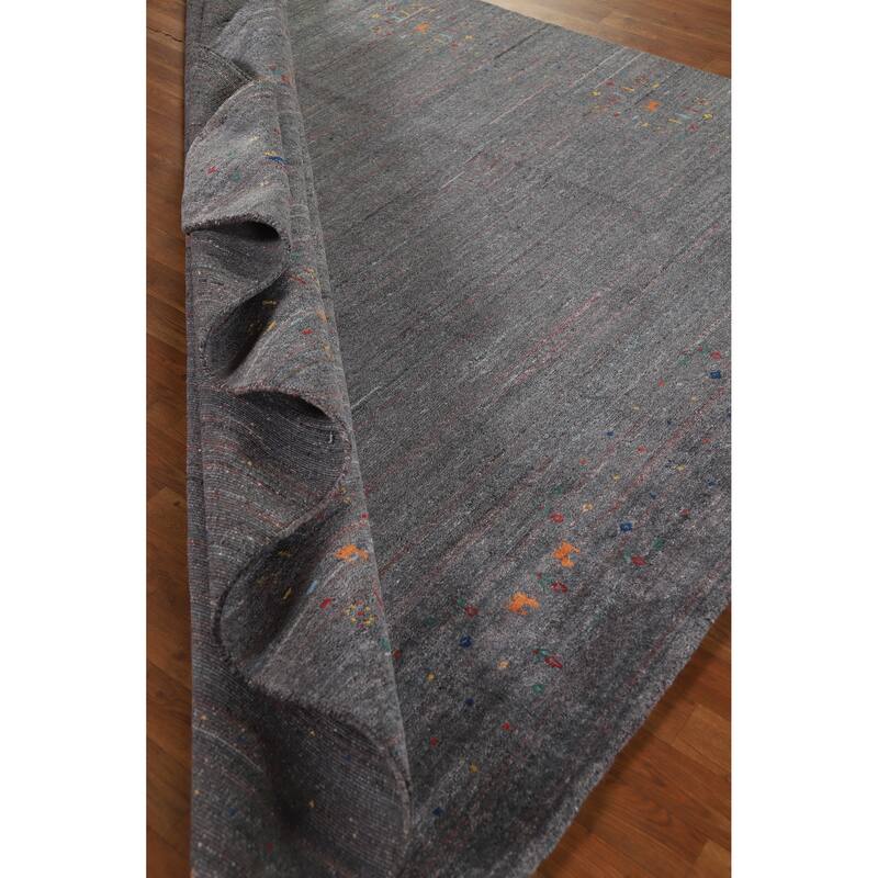Hand Knotted Oriental 100% Wool Carpet Tribal Tribal Greys & Charcoal Gabbeh Area Rug - 8' 1'' X 8' 2''
