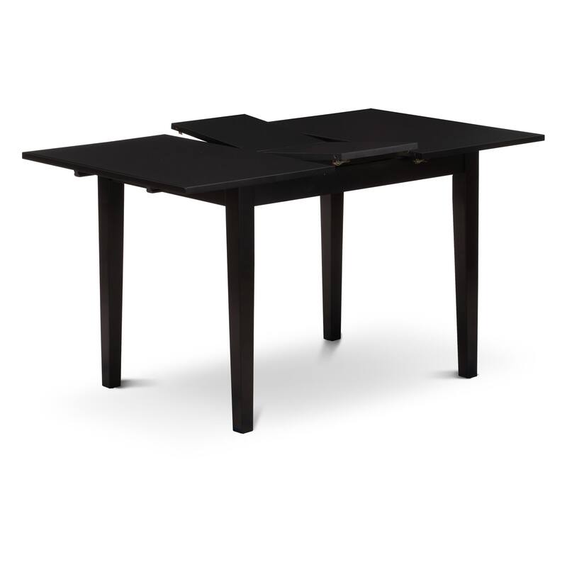 East West Furniture Dining Set Includes a Rectangle Kitchen Table and Upholstered Chairs, Black (Pieces Options) - NFDA5-BLK-26