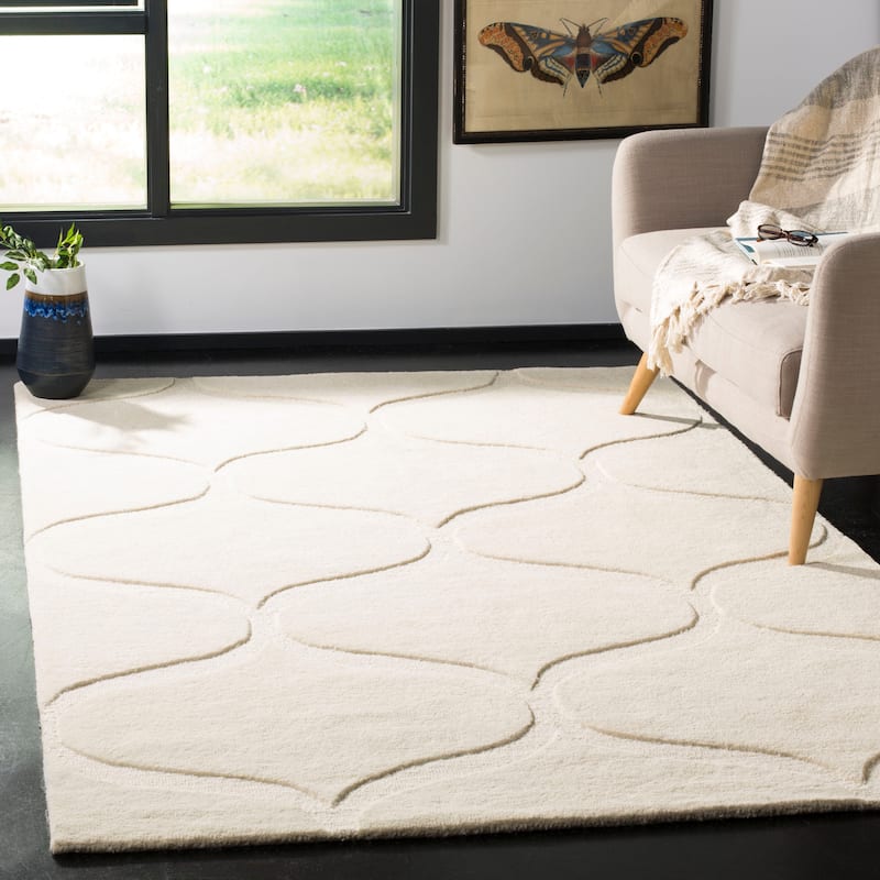SAFAVIEH Handmade Cambridge Nenka Modern Wool Rug - 8' x 10' - Ivory/Ivory
