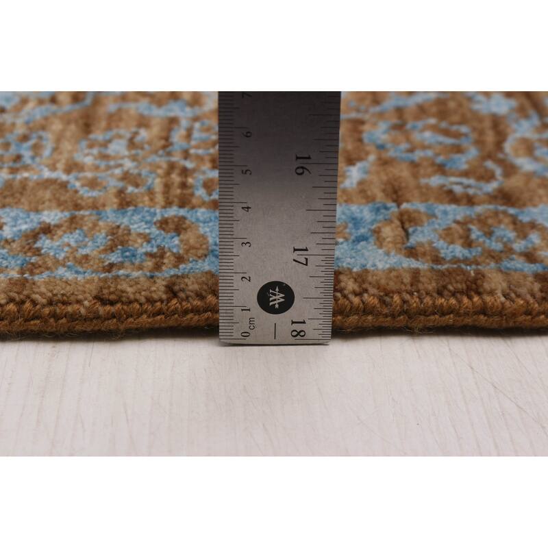 ECARPETGALLERY Hand-knotted Heritage Brown Silk, Wool Rug - 6' 1" x 8' 11"